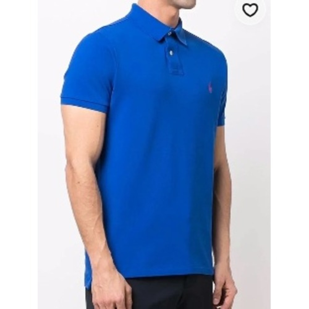 Polo Ralph Lauren Mens Royal Blue Pima Interlock Polo Shirt 2XLT Tall Multi Pony